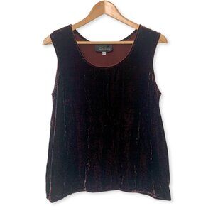 Vintage Velvet Silk Jenny Helene Brown Tank Top Fairy Witchy Sultry Mystical